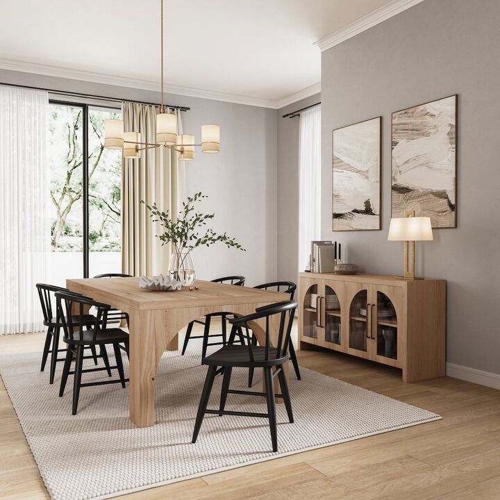 Jofran Archimedes 60 Curved Arch Four Door Sideboard Storage Cabinet