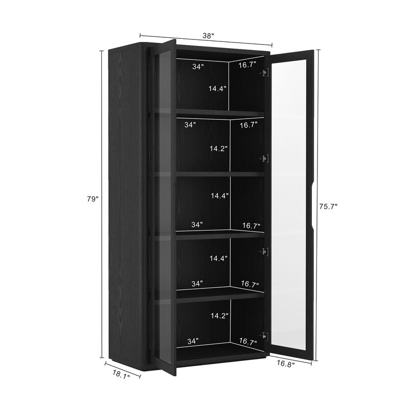 Rivington Black Bookcase Cabinet (Set of 3)