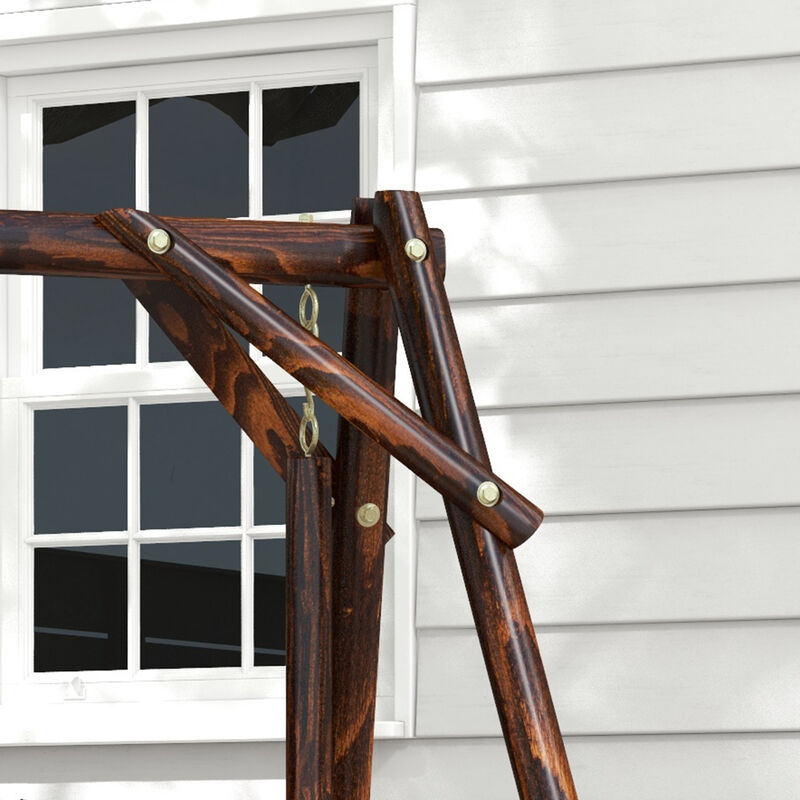 Hivvago Porch Swing with Stand and Table for Outdoor Use image number 7