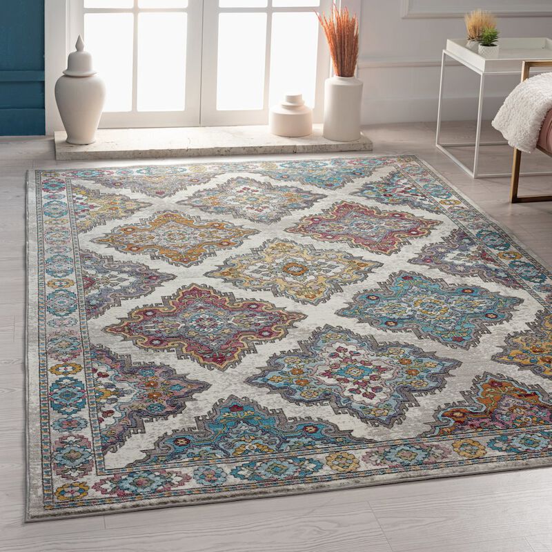 LR Home Gala Durable Performance Area Rug Indoor