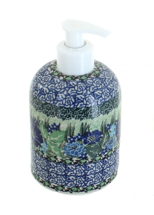 Blue Rose Polish Pottery Teresa Soap Dispenser