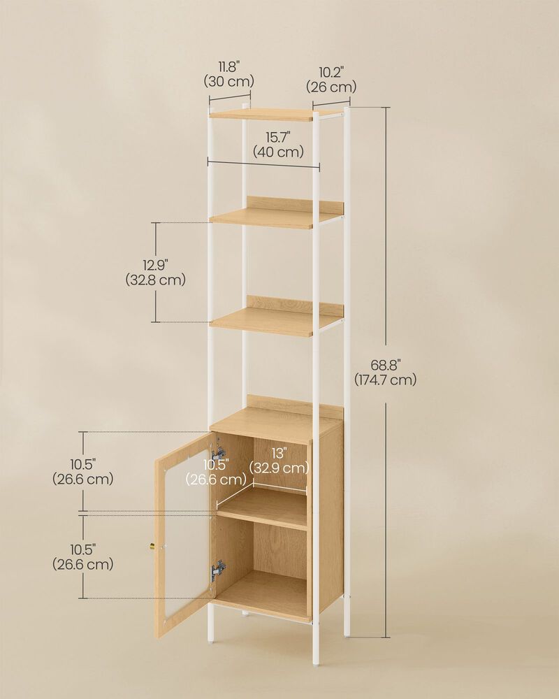 Bookcase with Plastic Doors for Modern Storage and Easy Access