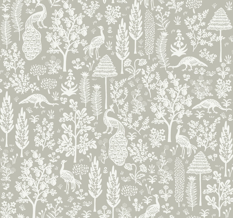 Menagerie Toile Black Wallpaper