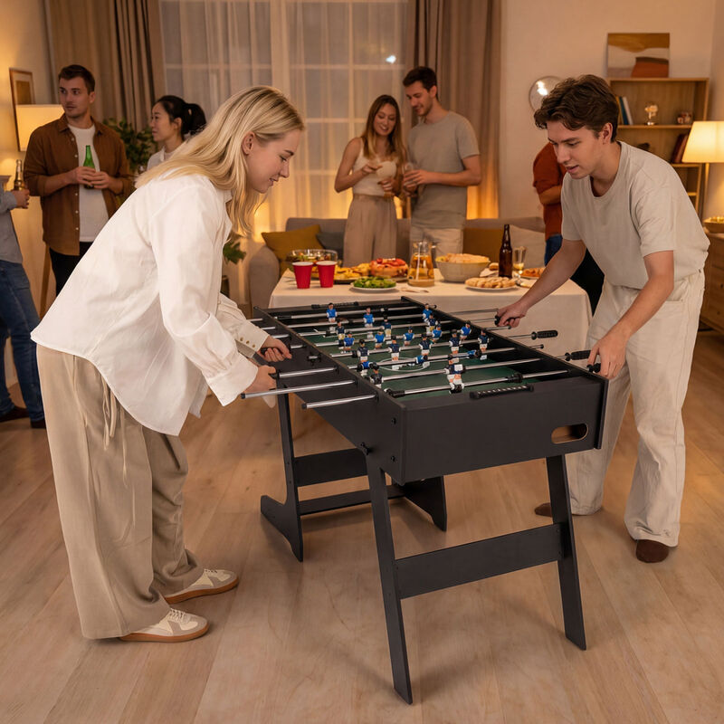 Folding Soccer Foosball Table for Family Game Room and Home Entertainment image number 6