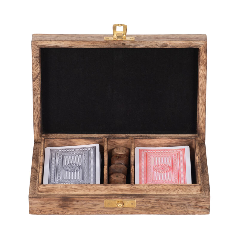 Wood 7x5 Cards & Dice Box image number 2