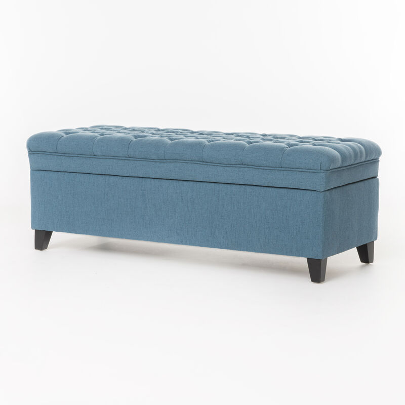 Christopher Knight Home Macaria Contemporary Tufted Fabric Storage Ottoman image number 4