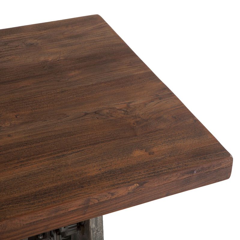 World Interiors Artezia Adjustable Desk in Gray Weathered Teak Finish image number 5