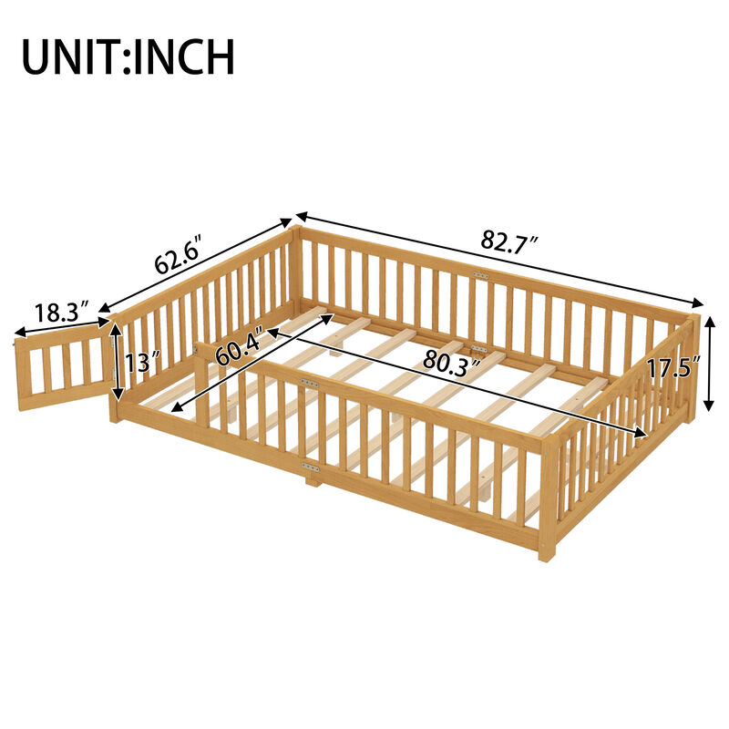 Merax Queen Size Kids Floor Bed &ndash; Safe, Versatile & Independence-Building Design image number 4