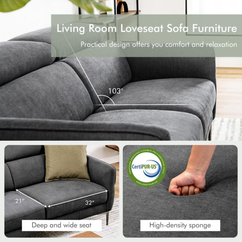 Hivvago Modern Fabric Loveseat Sofa Couch with Adjustable Headrest image number 4