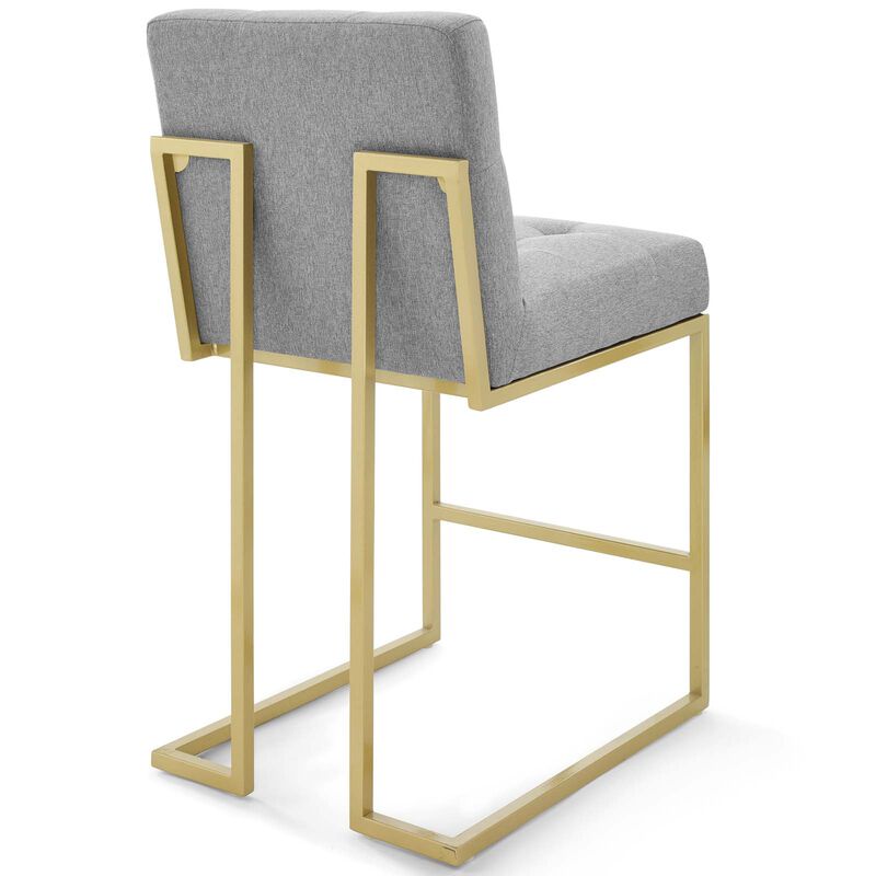 Privy Gold Stainless Steel Upholstered Fabric Counter Stool Set of 2 image number 2