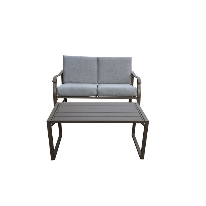 Streamdale Loveseat And Teapoy Mushroom