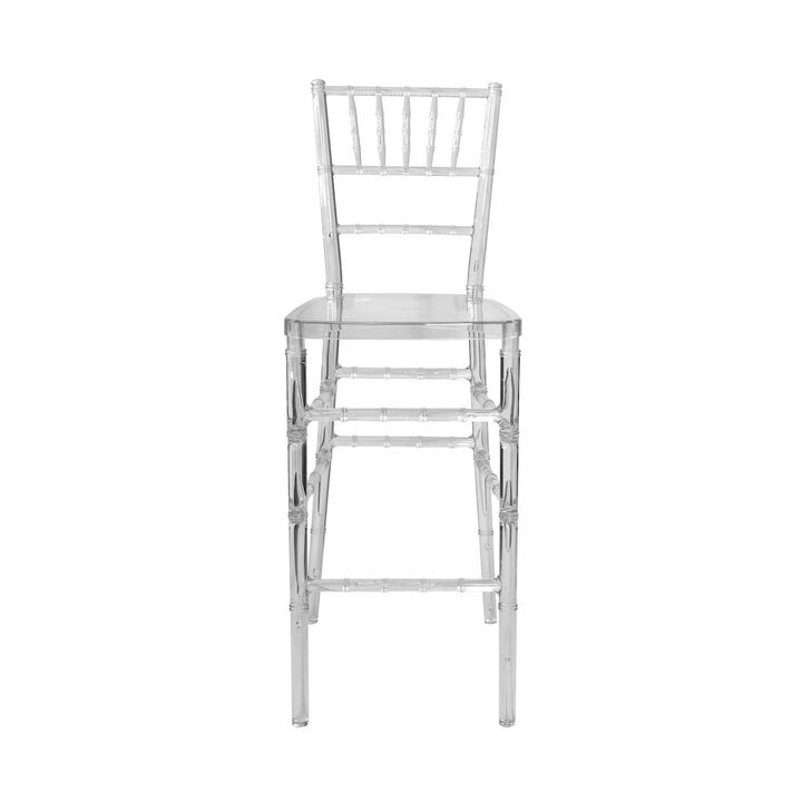 CSP Commercial Seating Products Chiavari Barstool In Clear