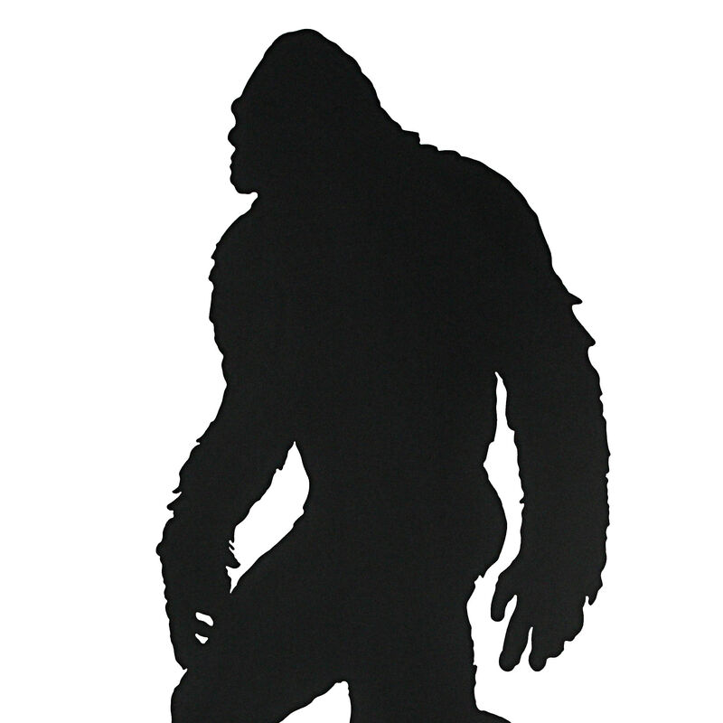Black Metal Laser Cut Bigfoot Walking Wall Sculpture Home Decor Sasquatch Art image number 1