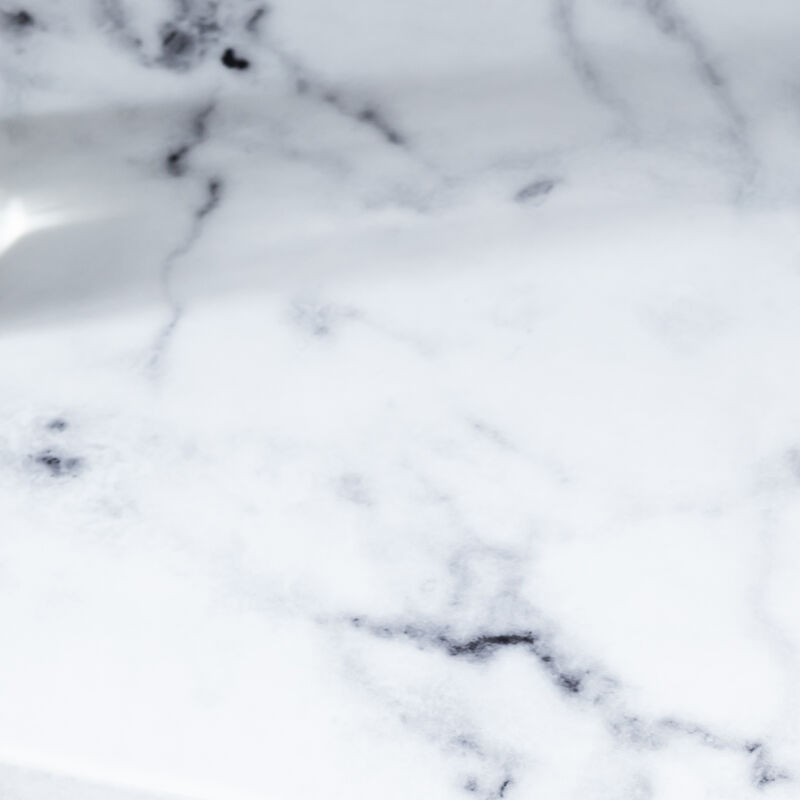 Faux Marble White & Dark Taupe Console Table with Flare Legs