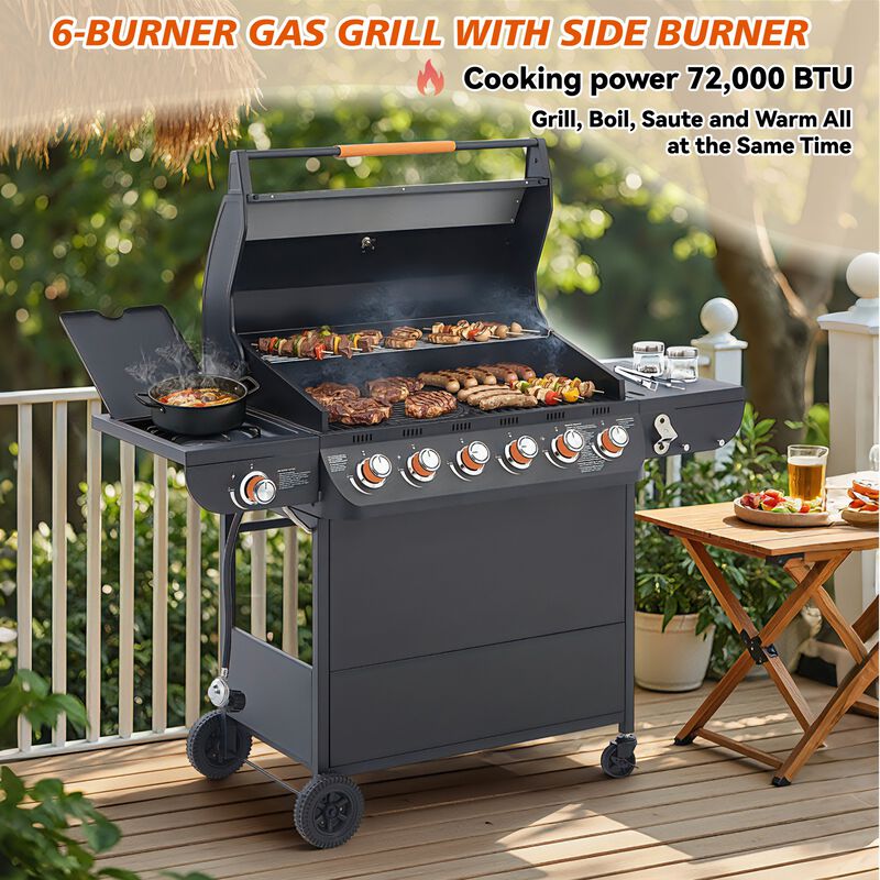 Totpib 6-Burner Propane Gas Grill image number 2