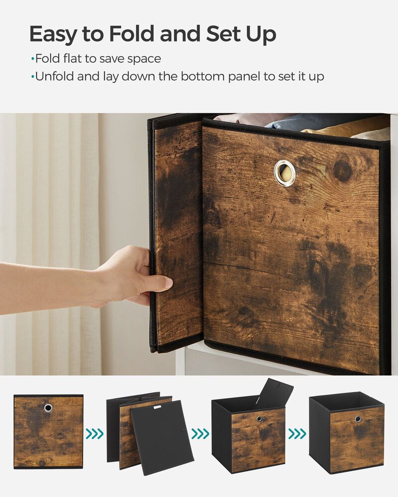 Foldable Storage Organizer Boxes &ndash; Set of 6 Storage Cubes for Clothes