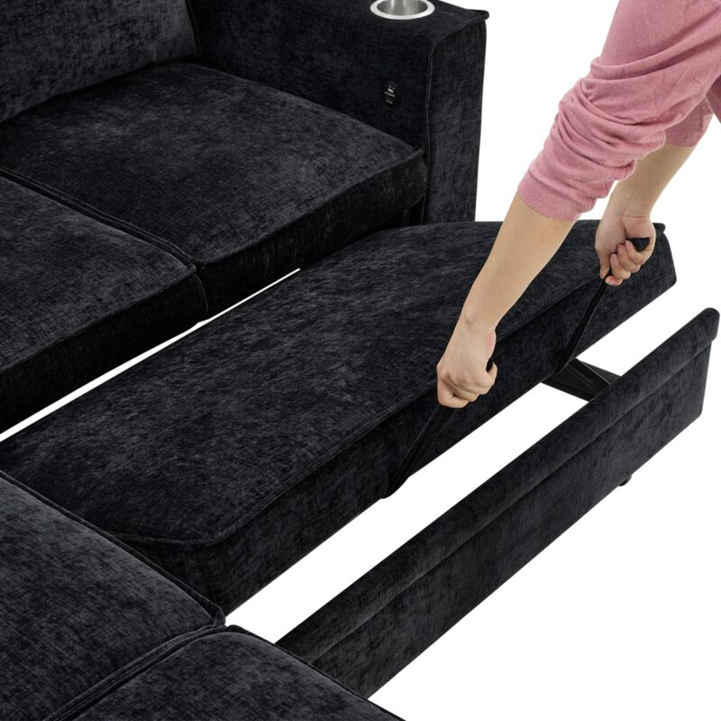 Timlod L-Shaped Pull-Out Sectional Sleeper Sofa image number 6