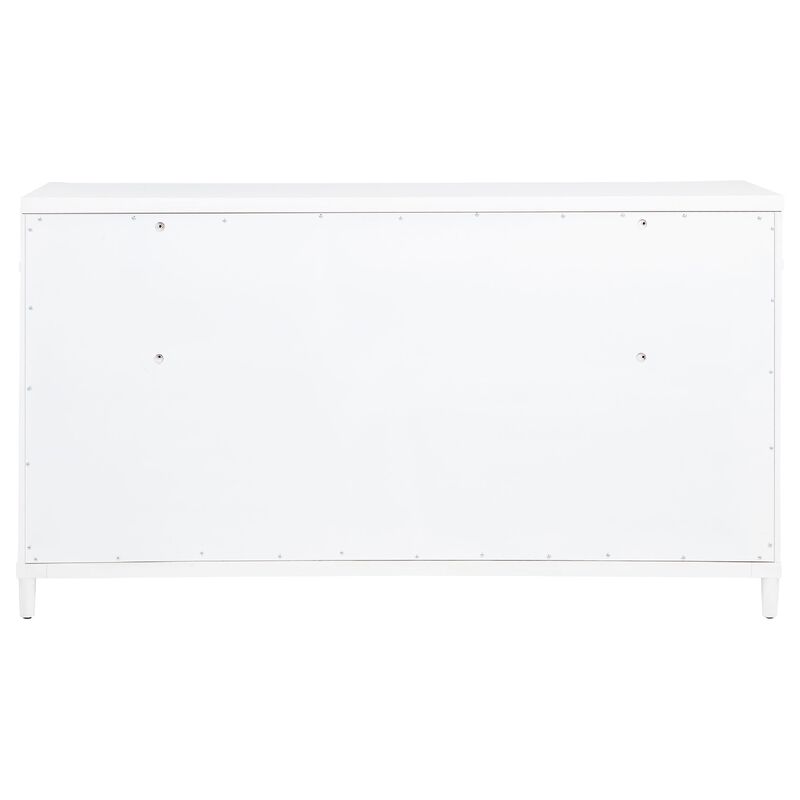 Ruvie Wide Dresser, 8 Drawers w Felt lined Jewellery Drawer, White Wood image number 4