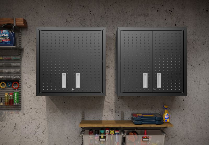 Fortress Dark Gray Floating Garage Cabinets (Set of 2)