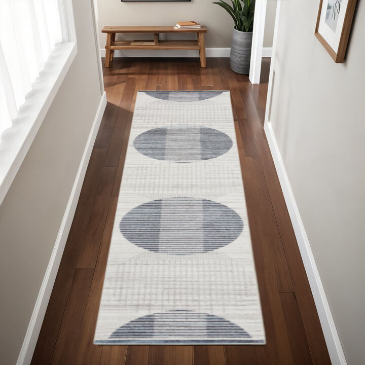 HomeRoots Geometric Washable Runner Rug