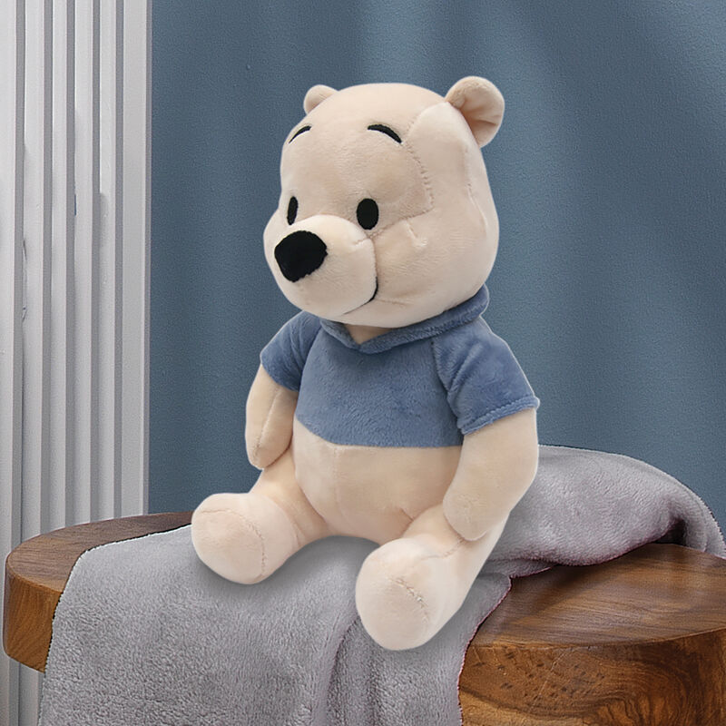Disney Baby Forever Pooh Beige/Blue Bear Plush – Winnie the Pooh by Lambs & Ivy