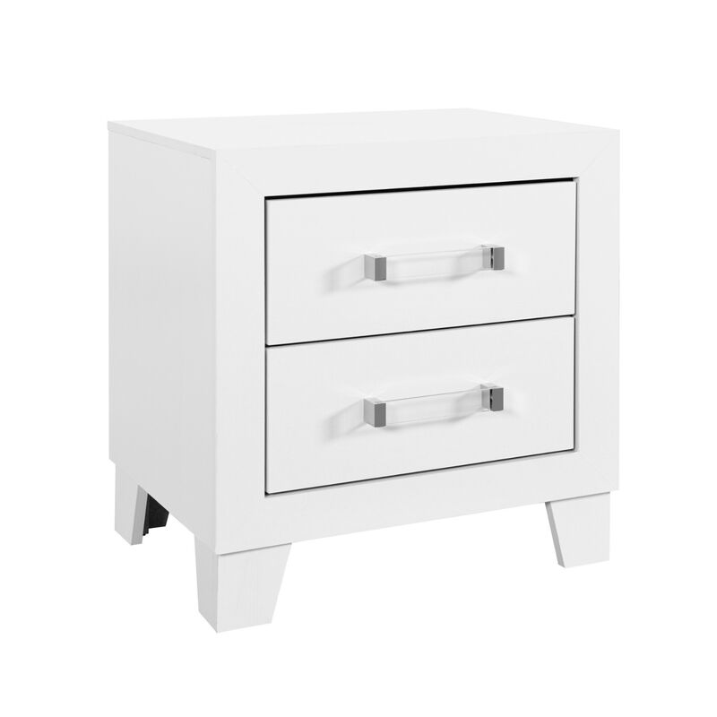 Contemporary Wood Nightstand with 2 Drawers – Functional Bedroom Storage