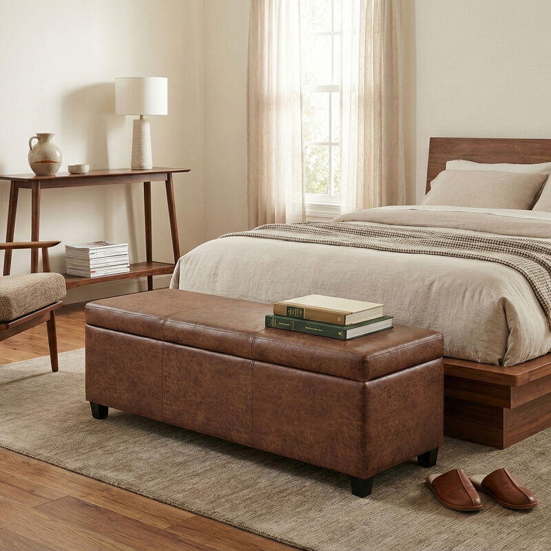 Simpli Home Avalon Storage Ottoman Bench image number 3