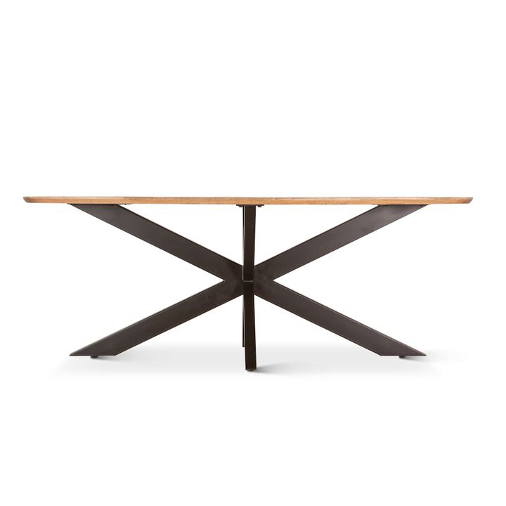 World Interiors Santa Margherita 82 Dining Table in Mango Wood and Iron