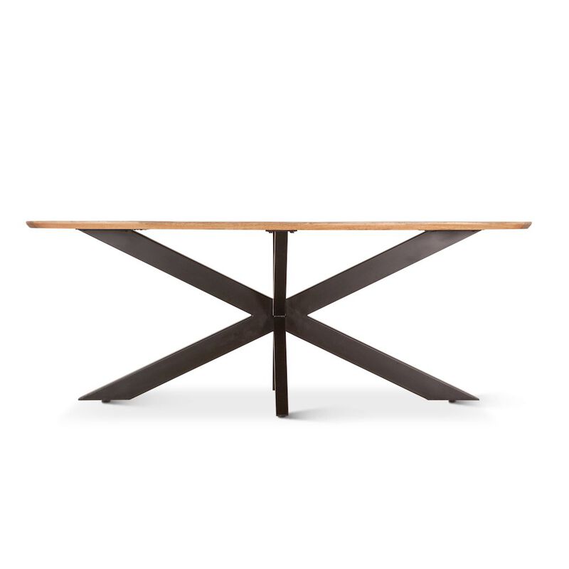World Interiors Santa Margherita 82 Dining Table in Mango Wood and Iron