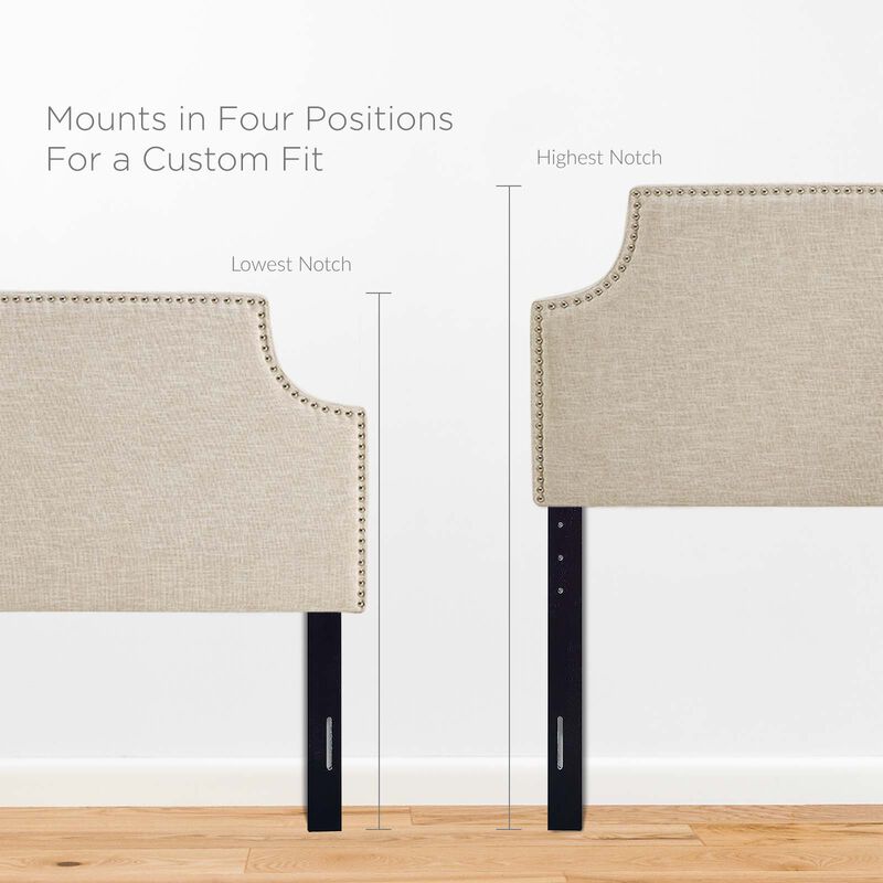 Modway - Laura Queen Upholstered Fabric Headboard Beige
