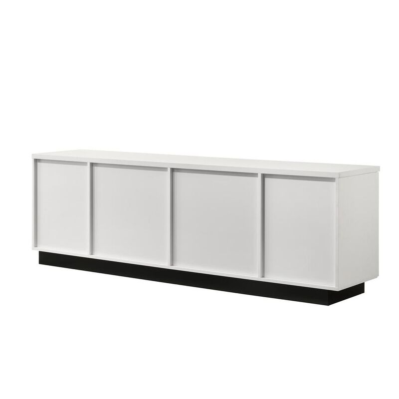 Matilda 70.5"W White Finish TV Stand with Drawers
