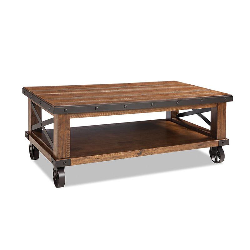 Taos Coffee Table W/Casters Multi Colored Brown Canyon Finish
