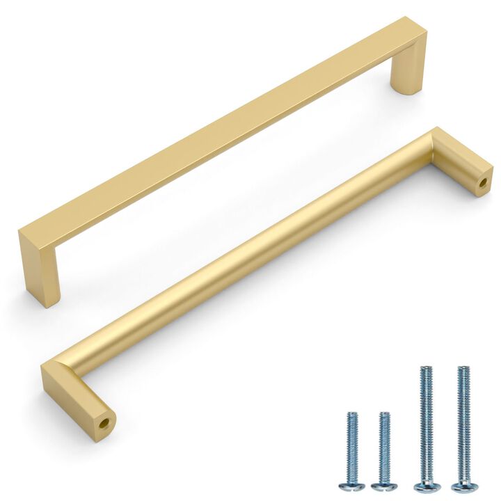 KNOKLOCK 10 Pack 6.3 Inch(160mm) Kitchen Cabinet Handles Gold Cabinet Pulls Kitchen Cabinet Hardware Drawer Pulls for Cupboard W