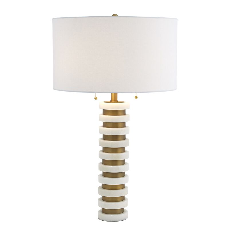 Marble Stack Lamp-White