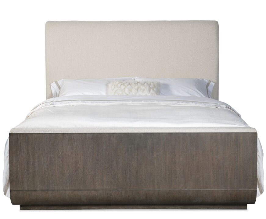 Modern Mood King Brown Upholstered Panel Bed