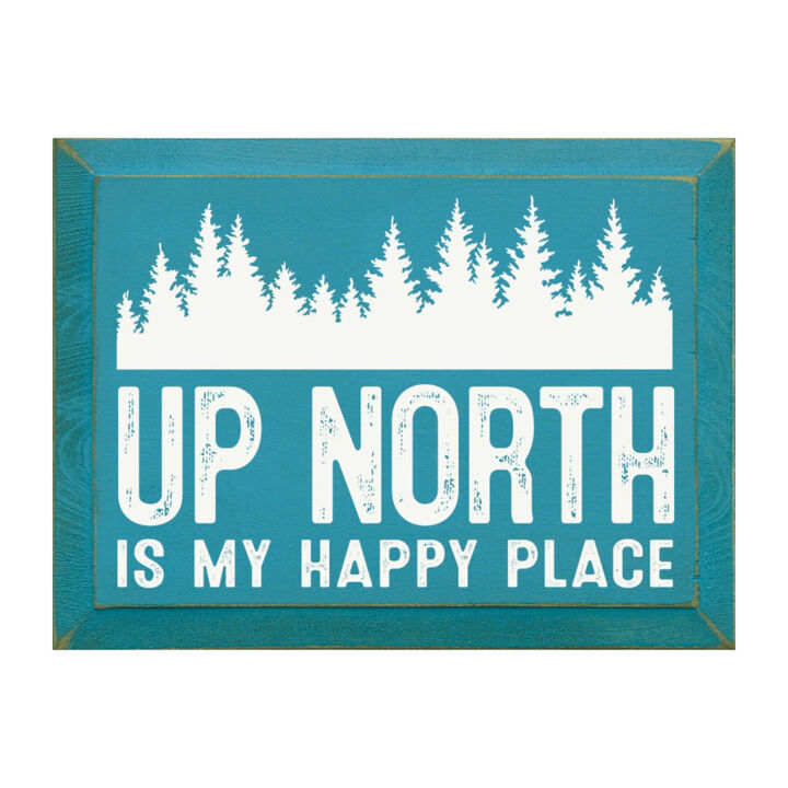 Up North Is My Happy Place Farmhouse Wood Wall Hanging Decor