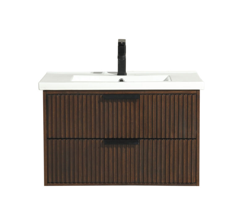 Diego 30" Floating Bathroom Vanity Walnut