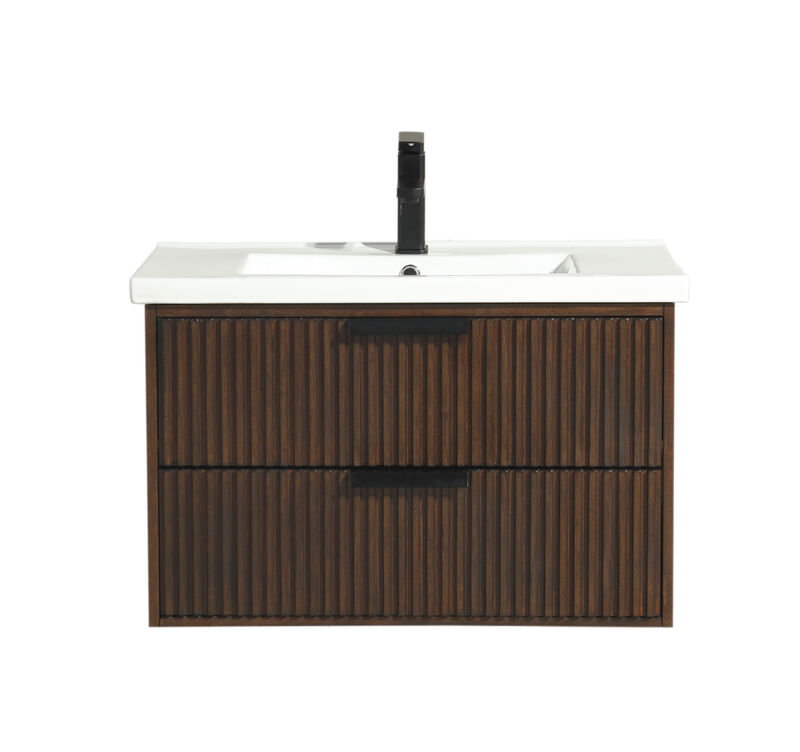Diego 30" Floating Bathroom Vanity Walnut image number 0