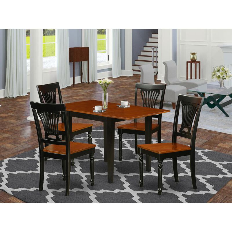 East West Furniture Dining Room Set Black & Cherry