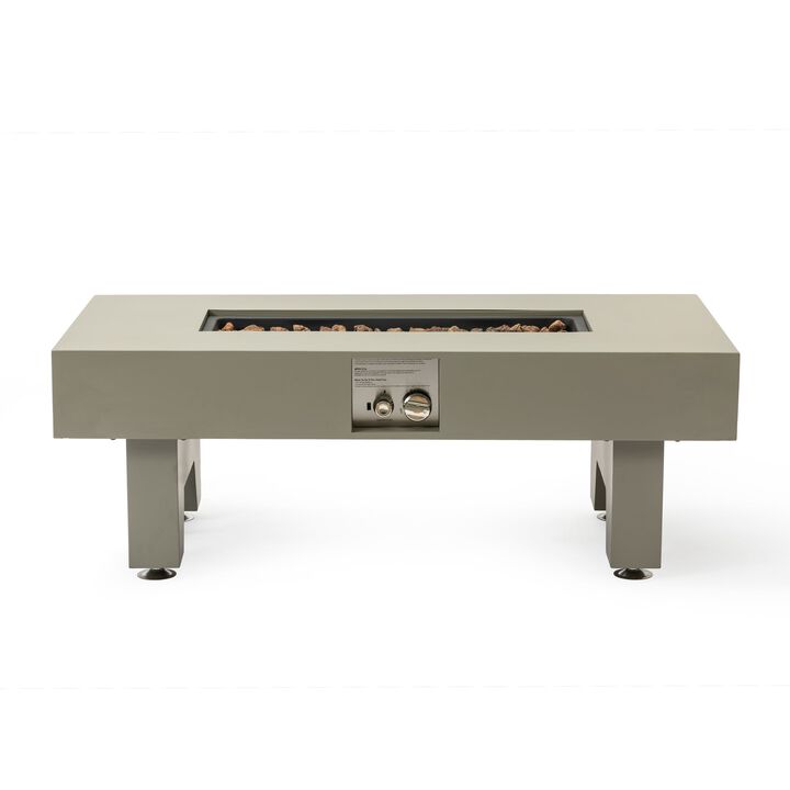 Mondawe 42 Inch 50,000 BTU Propane Fire Pit Table With Button Ignition & Knob Temperature Control