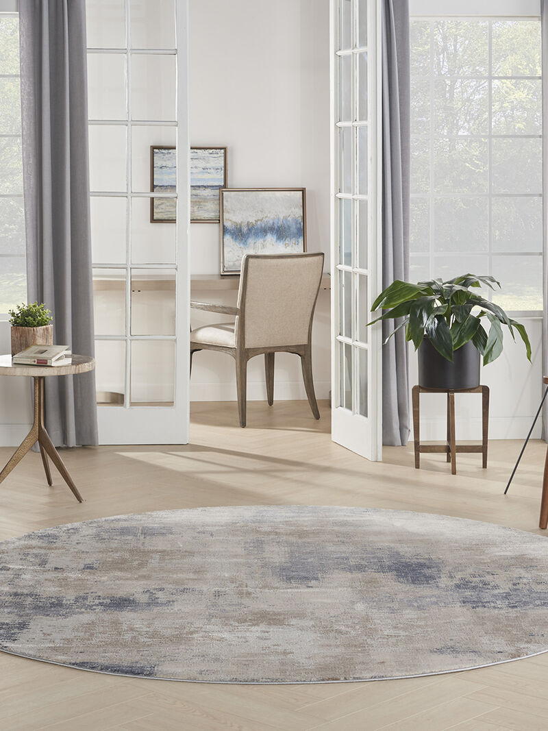 Rustic Textures RUS02 Beige/Gray 5'3" x Round Rug