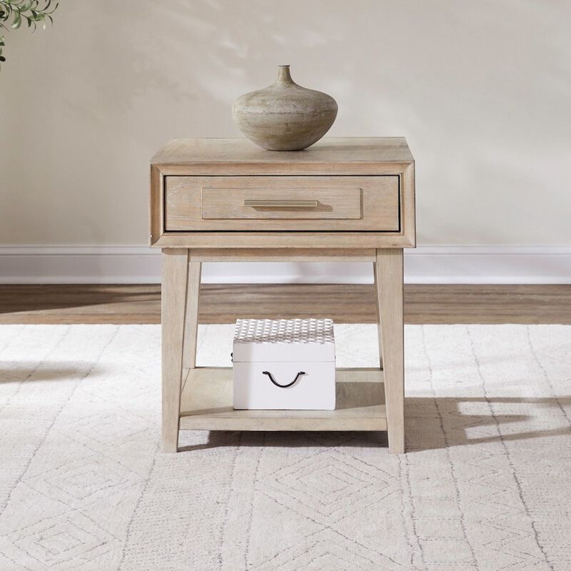 Liberty Furniture Brentwood End Table for Living Room - Sandstone Oak Wood image number 8