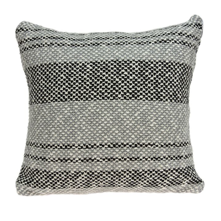 20" Grey and Tan Transitional Knitted Throw Pillow