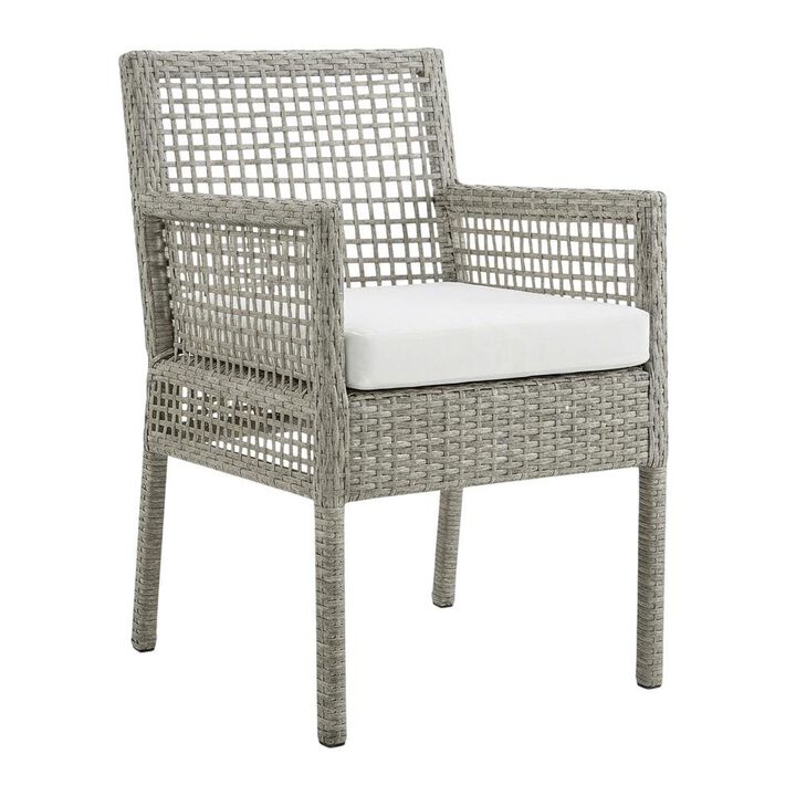 Outdoor Patio Rattan Armchair Set of 4 with Cushioned Seats for Lounge Dining