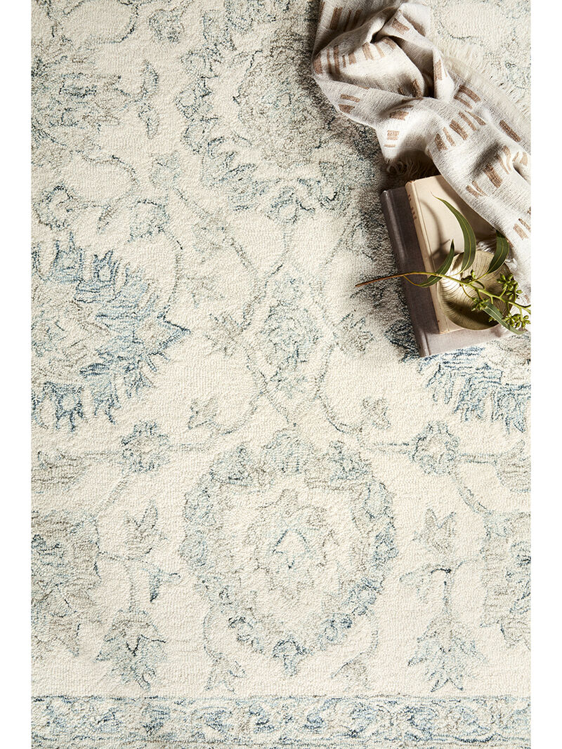 Norabel NOR04 Ivory/Blue 5' x 7'6" Rug