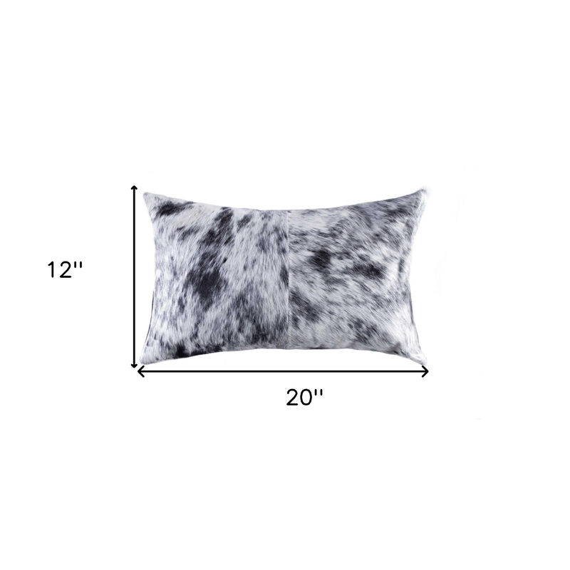 Unique Salt and Pepper Cowhide Pillow for Rustic or Modern Home Decor
