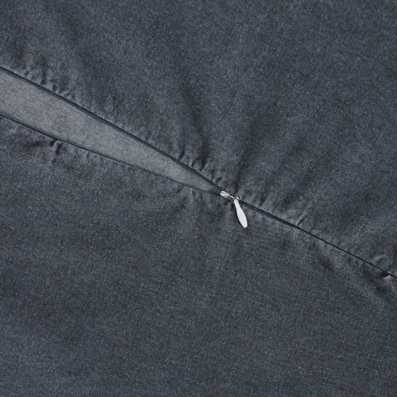 Stonewashed Charcoal Cotton Canvas King Duvet Cover Set image number 4