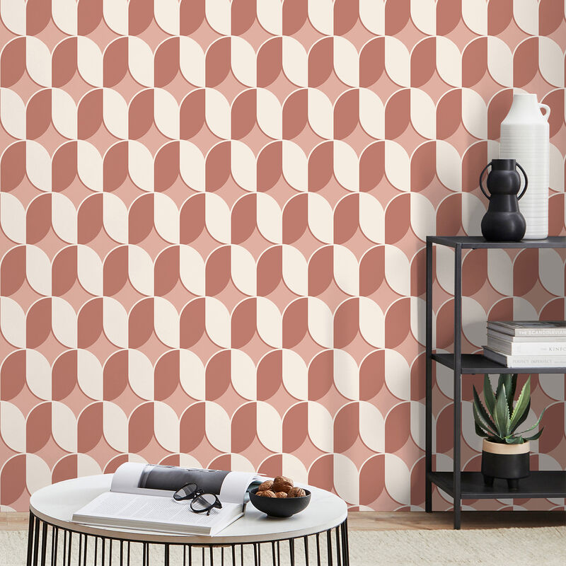 Lindy Blush Retro Geo Wallpaper image number 1