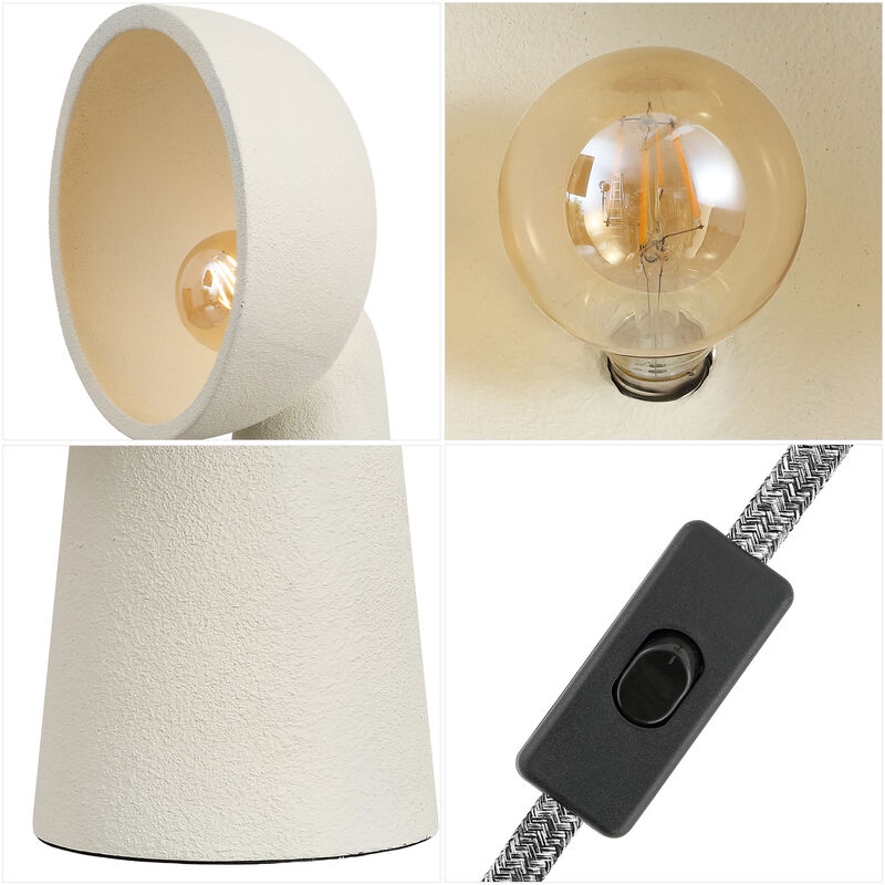 Claude 17.5" Contemporary Minimalist Resin Half-Globe Column LED Table Lamp image number 6