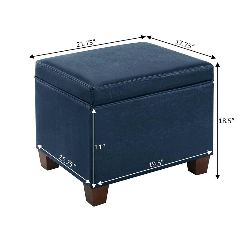 Convenience Concepts Madison Storage Ottoman Blue
